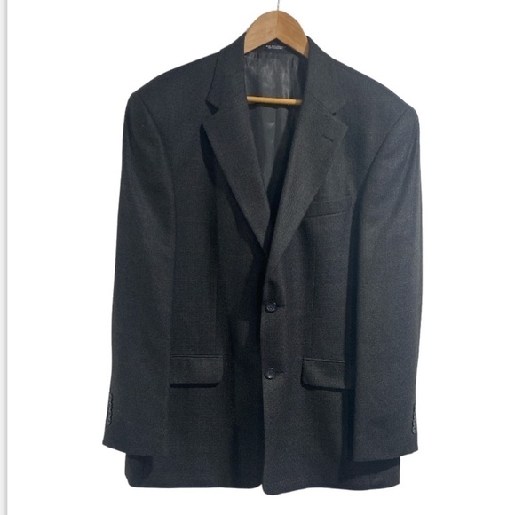 Oscar De La Renta suit coat 2 button closure sz 44 regular lambswool & cashmere - Picture 1 of 6